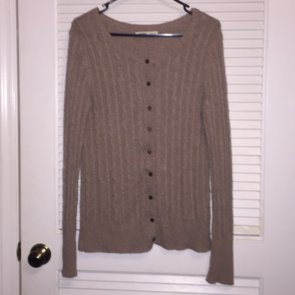 Old Navy Tan Button Up Sweater